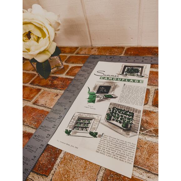 1944 "Summer Camouflage" for Fireplaces - Vtg Print Article by Cobbett Williams‎ - Picture 7 of 7